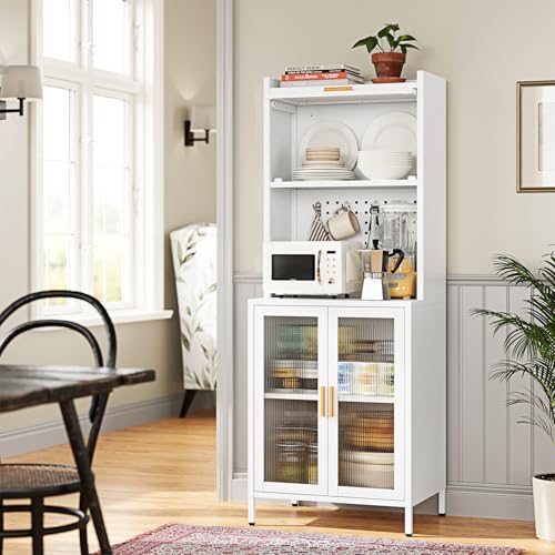 White 72.6" Tall Kitchen Pantry Cabinet with Storage X527