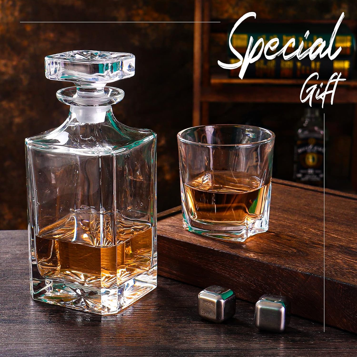 Glass Decanter with Airtight Stopper, 25.97 oz K46419