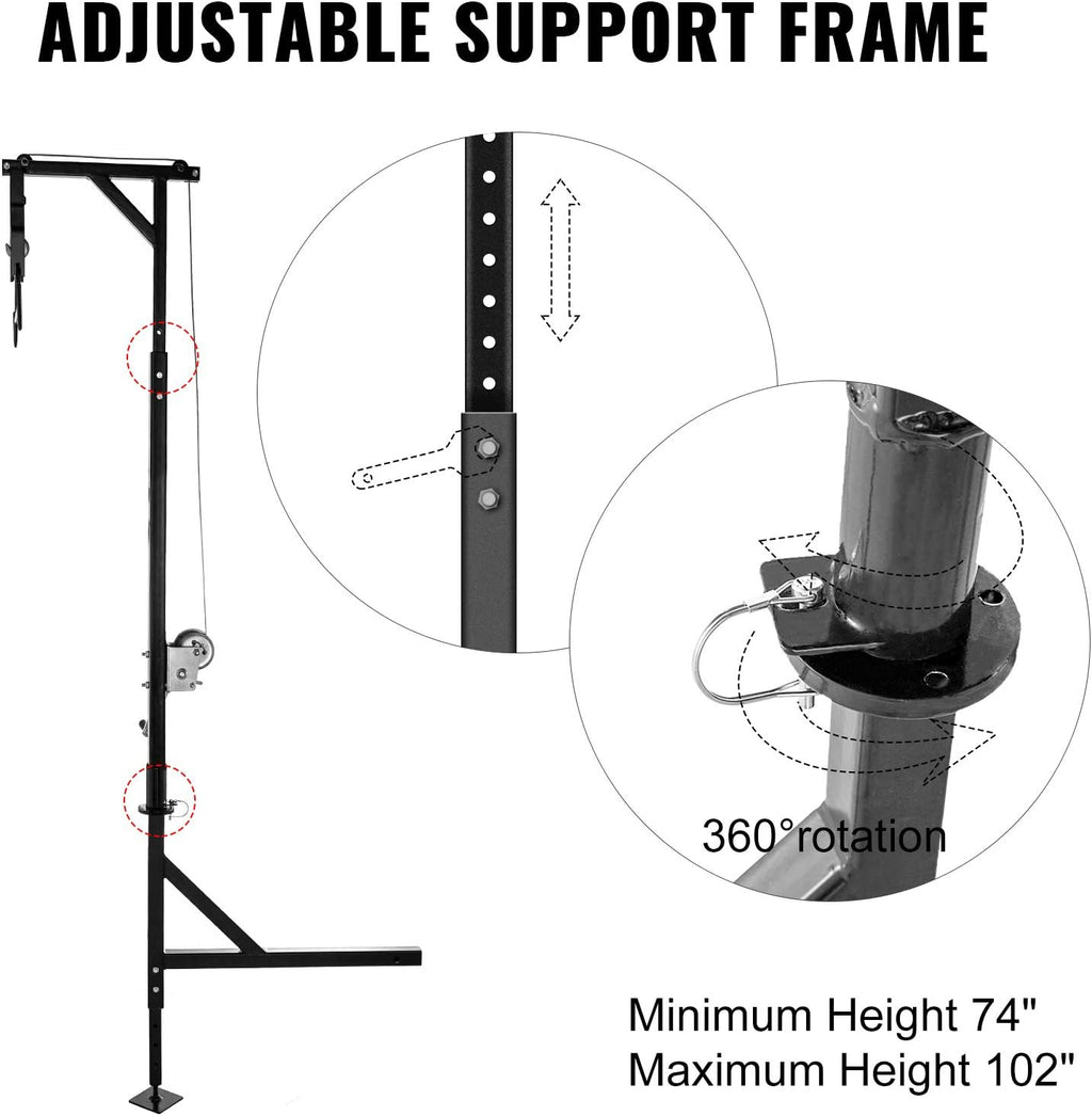 500lbs Capacity Hitch Game Hoist with Winch A594