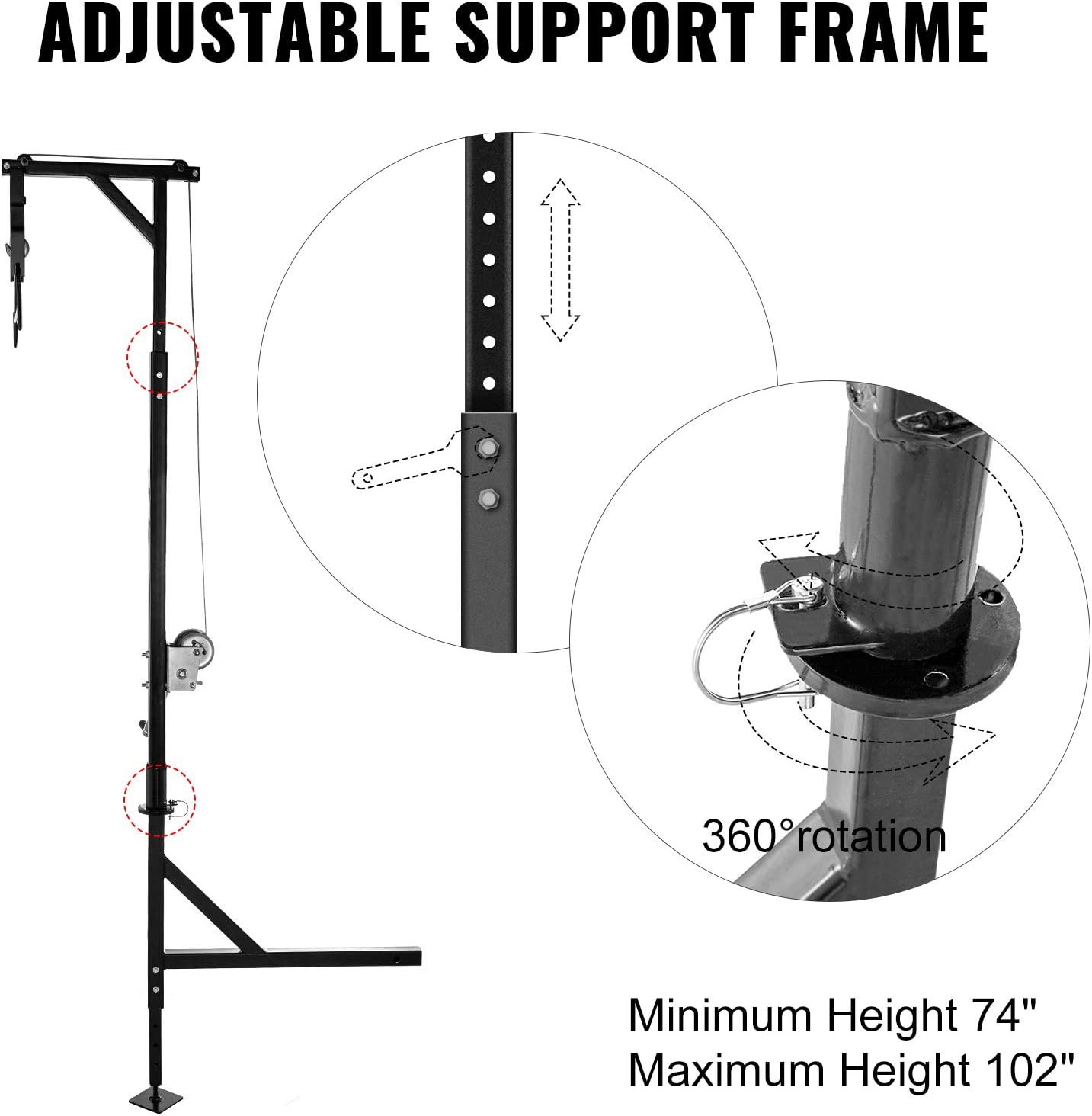 500lbs Capacity Hitch Game Hoist with Winch A594