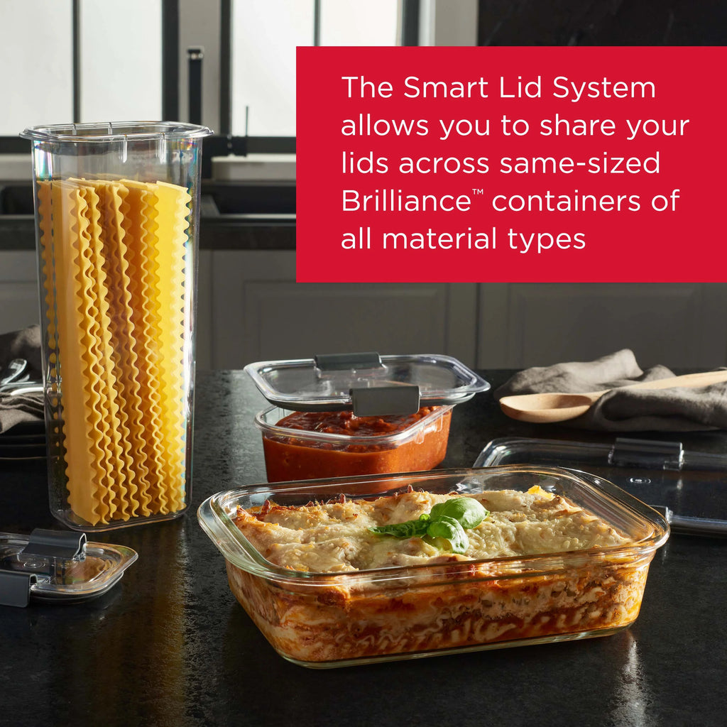 Set of 3 Glass Food Storage Containers with Latching Lids U9077