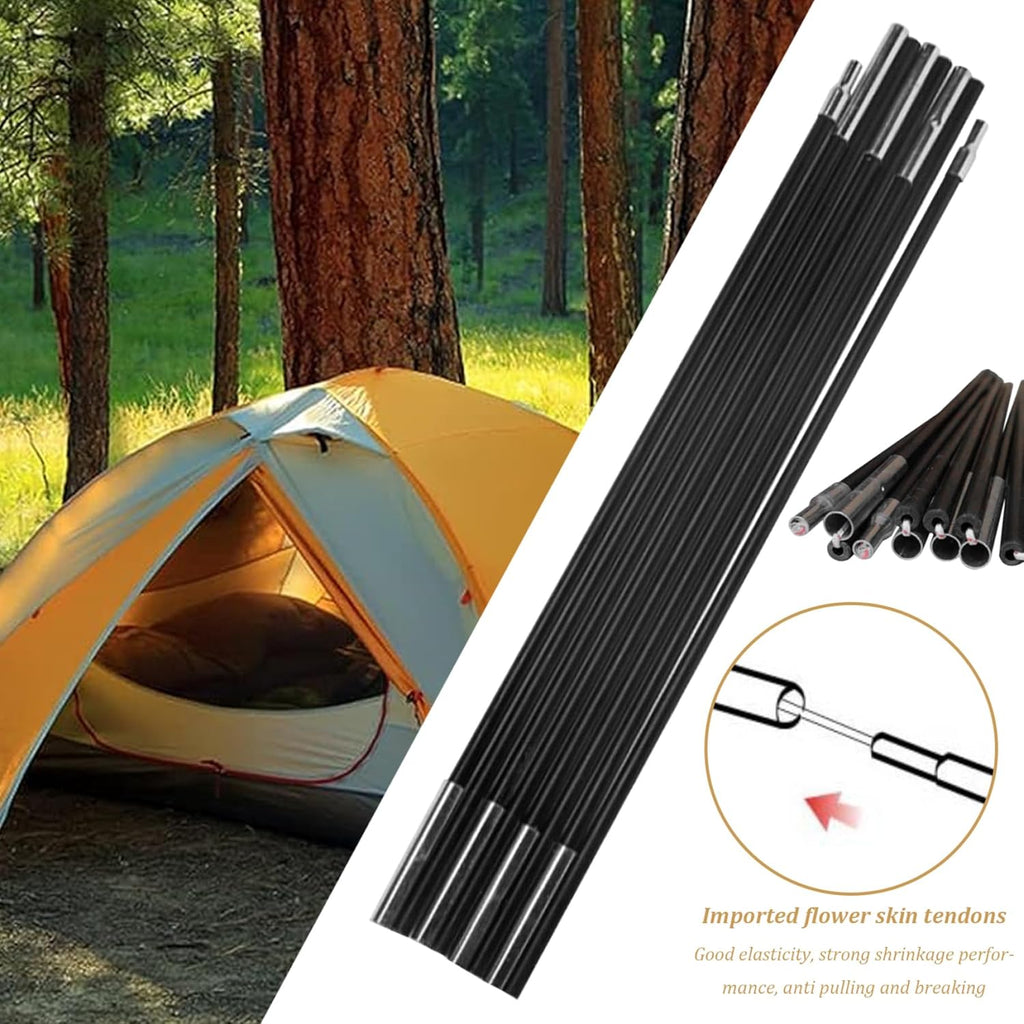 8mm 12.8ft Length Adjustable Fiberglass Tarp Poles 18 Sections N295065