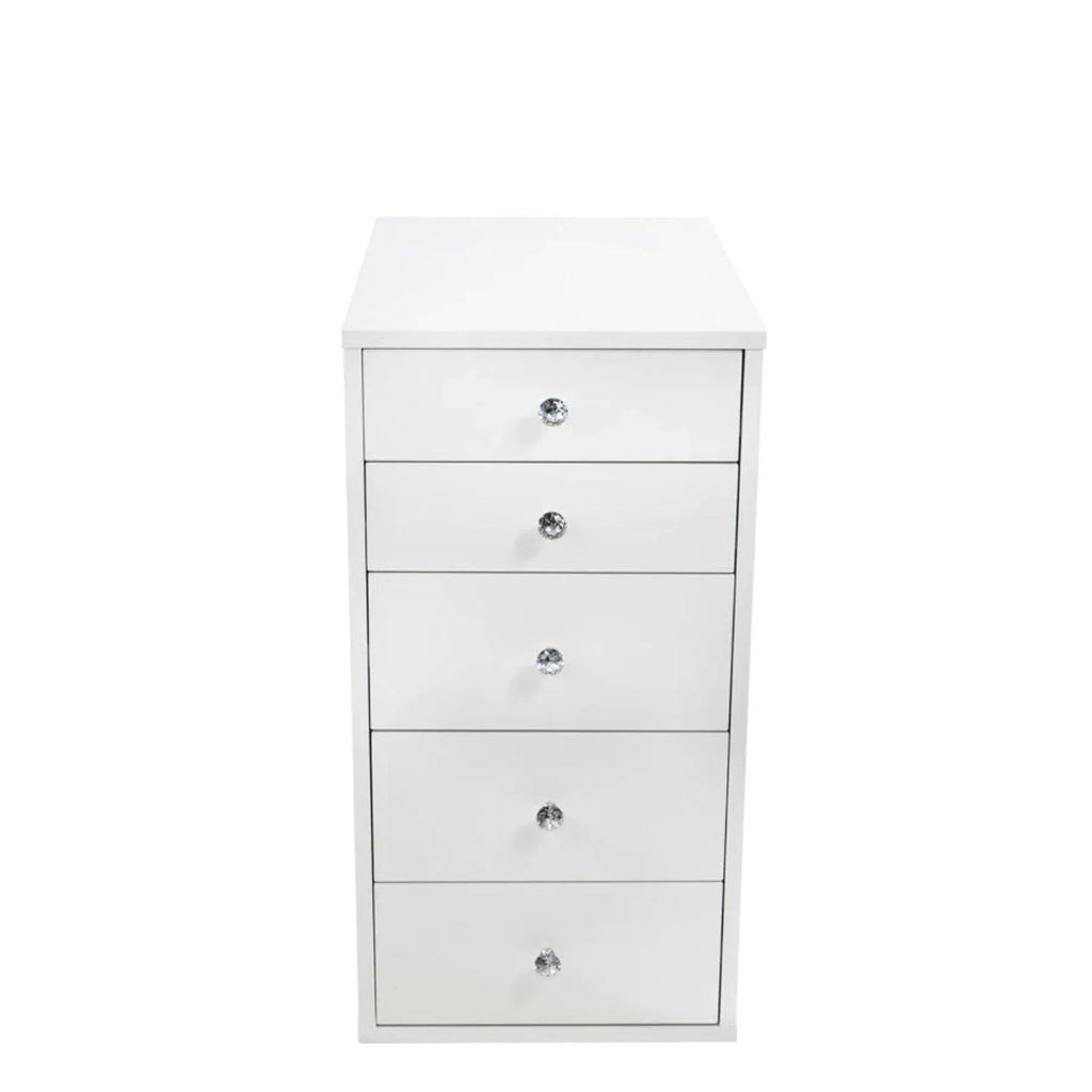 5-Drawer Bright White Makeup Vanity Storage Unit Z47362