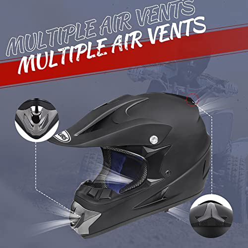 Adult Motocross Dirt Bike Helmet with Goggle, Gloves & Mask J67629