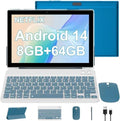 8GB RAM 64GB ROM 10 Inch Android 14 Tablet with Keyboard Mouse Case Stylus M222