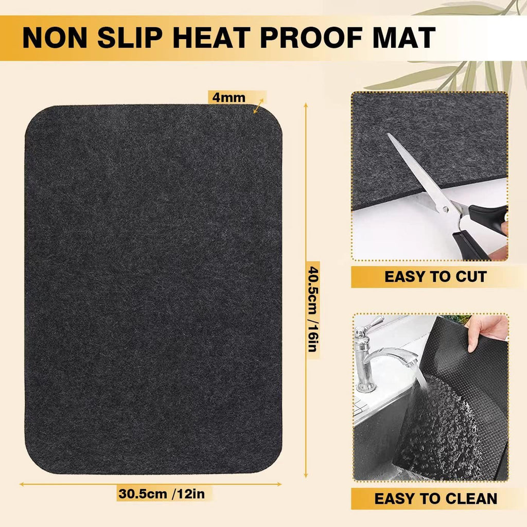 4 Pcs 16 x 12 In Non-slip Silicone Heat Resistant Mats P357