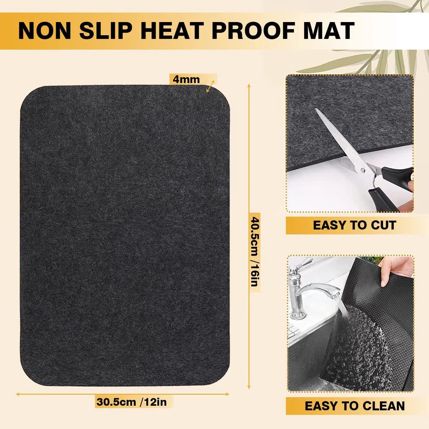 4 Pcs 16 x 12 In Non-slip Silicone Heat Resistant Mats P357