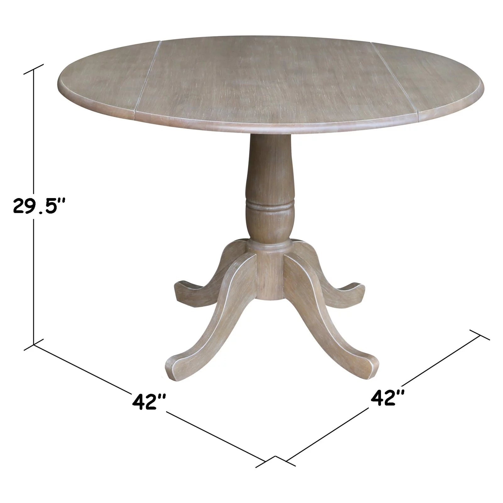42" Round Dual Drop Leaf Pedestal Table W3416