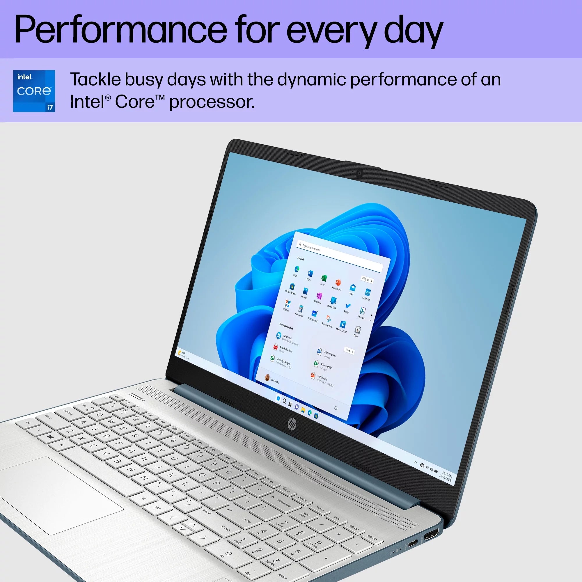 15.6" FHD Laptop, Intel Core i7-1165G7, 16GB RAM, 512GB SSD, Spruce Blue, Windows 11 Home Y60784