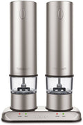 Brushed Stainless Steel Electric Salt and Pepper Mill Set C36644
