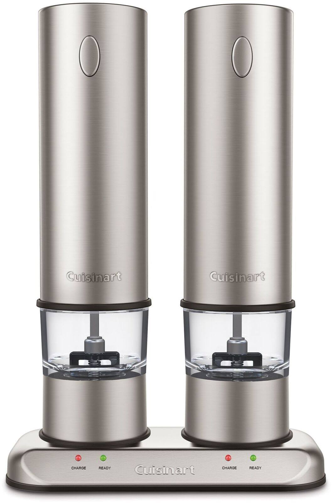 Brushed Stainless Steel Electric Salt and Pepper Mill Set C36644