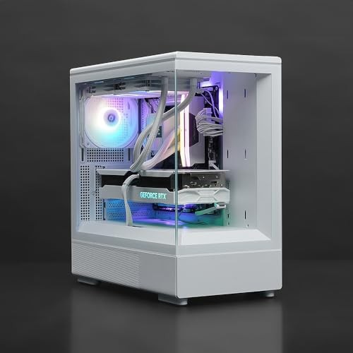 White Micro ATX PC Case with Tempered Glass Panel S1045