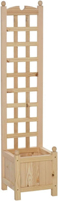 Raised Garden Bed Wood Planter with Trellis B818366