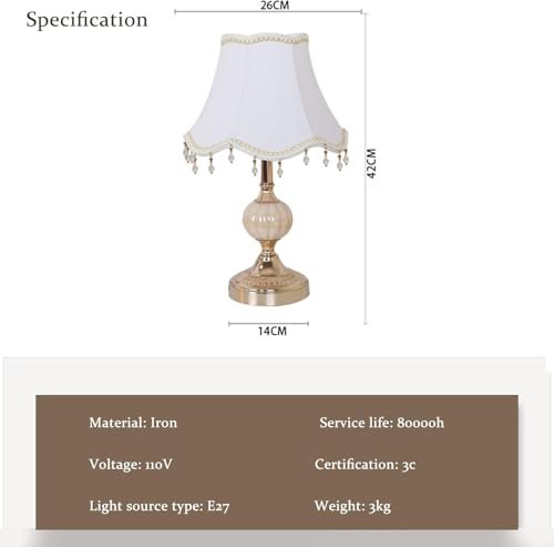 Classical Table Lamp with Fabric Drum Shade and Gold Base P3654
