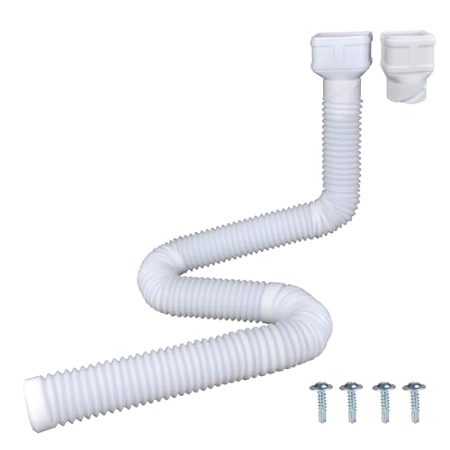 White 7ft Flexible Downspout Extender A537