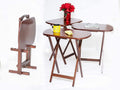 Set of 4 Dark Wooden Folding Snack Tray Tables T17553