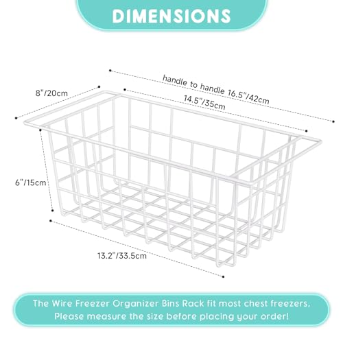17.5 inch 2Packs Metal Wire Freezer Basket with Hanging Handles V921