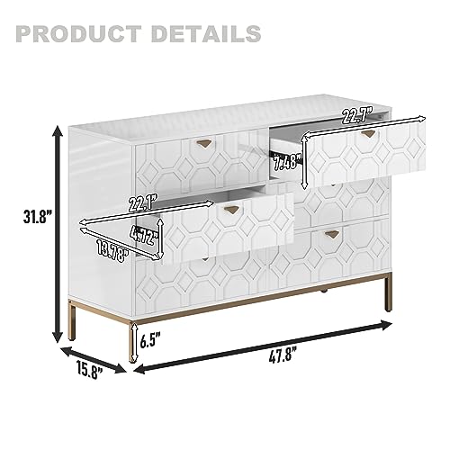 6 Drawer Blue Wood Dresser V480