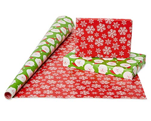 120 sq. ft. 4 Roll Christmas Wrapping Paper Set with 7 Adhesive Bows and 30 Gift Tag Stickers R283454