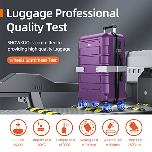Black Expandable PC+ABS Luggage Set with TSA Lock T1727