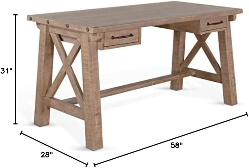 Light Brown 2-Drawer Wood Writing Desk S51535