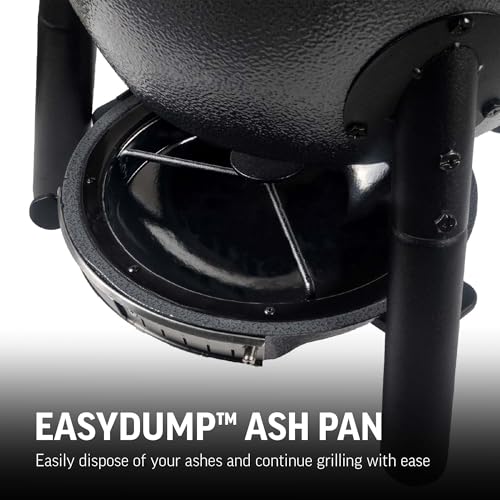 Portable Kamado Charcoal Grill and Smoker with Cast Iron Grates and Locking Lid M722