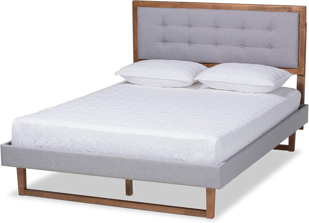Full Light Grey Platform Bed N453