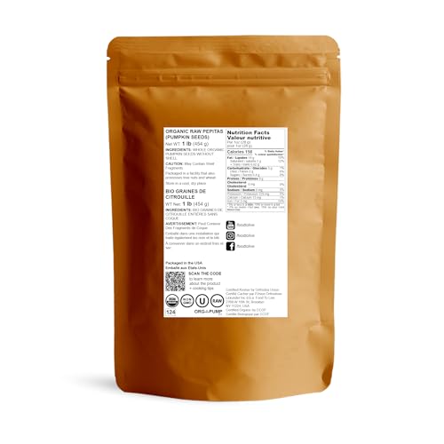 Organic Raw Pepitas, 12 Ounces — Pumpkin Seed Kernels, Unsalted, No Shell E6079