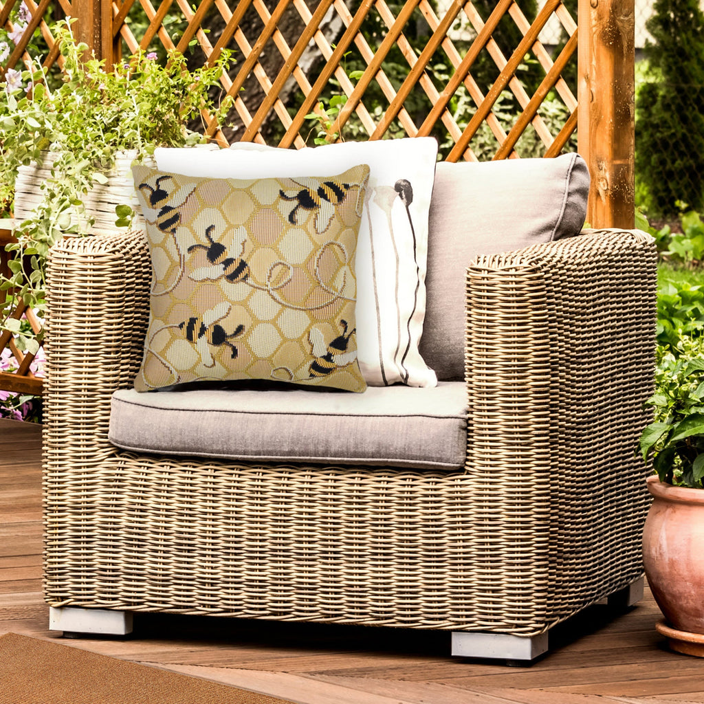 Marina Bee Free Indoor Outdoor Throw Pillow