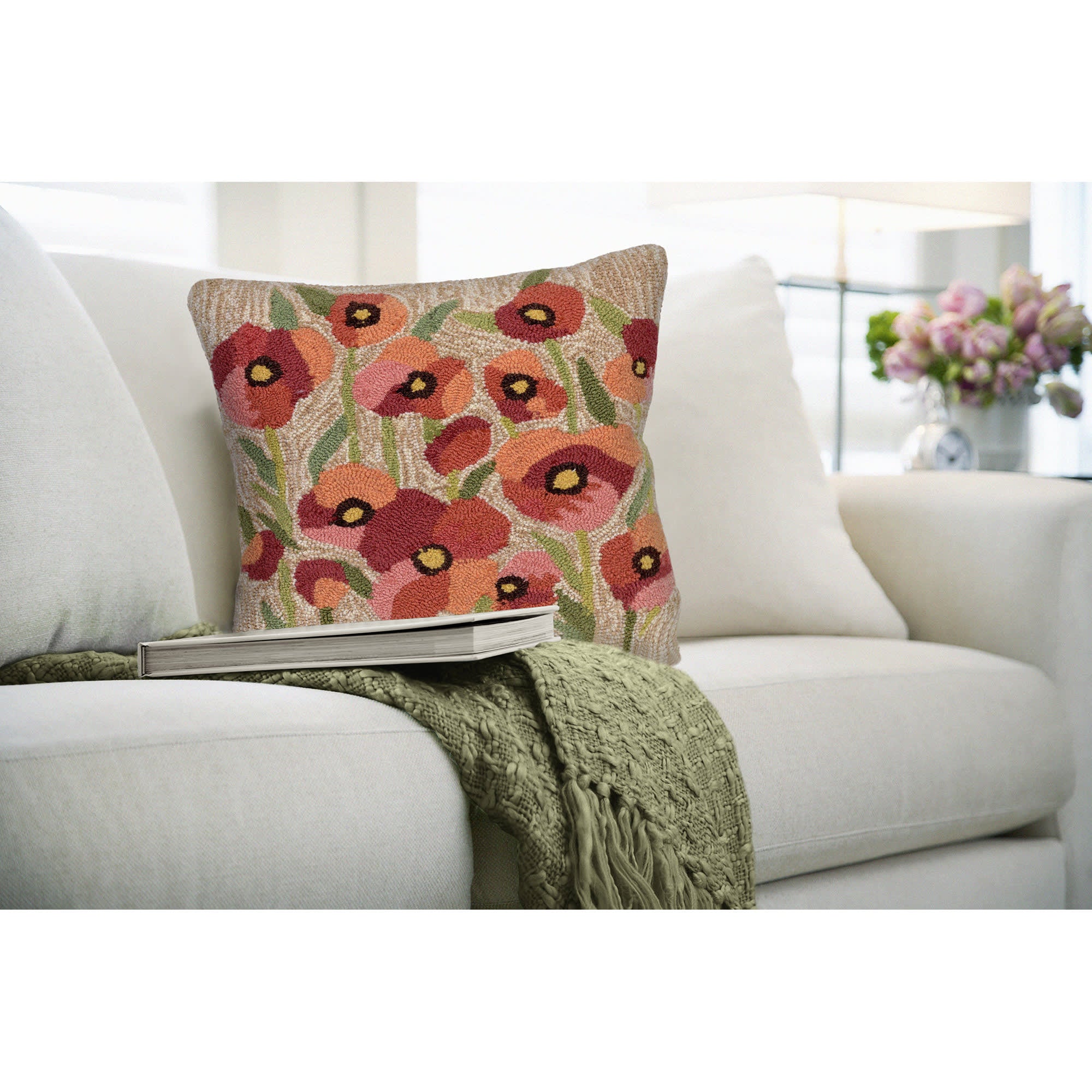 Frontporch Poppies Indoor Outdoor Throw Pillow