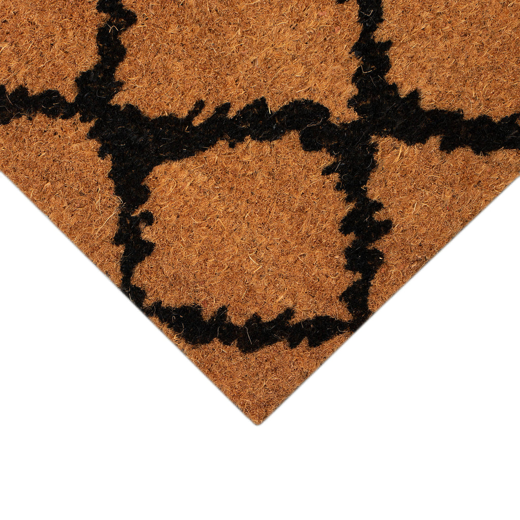 Natura Ikat Lattice Coir Doormat with Non-Skid Backing