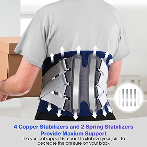 Adjustable Lumbar Support Back Brace with Spring Stabilizers H7415