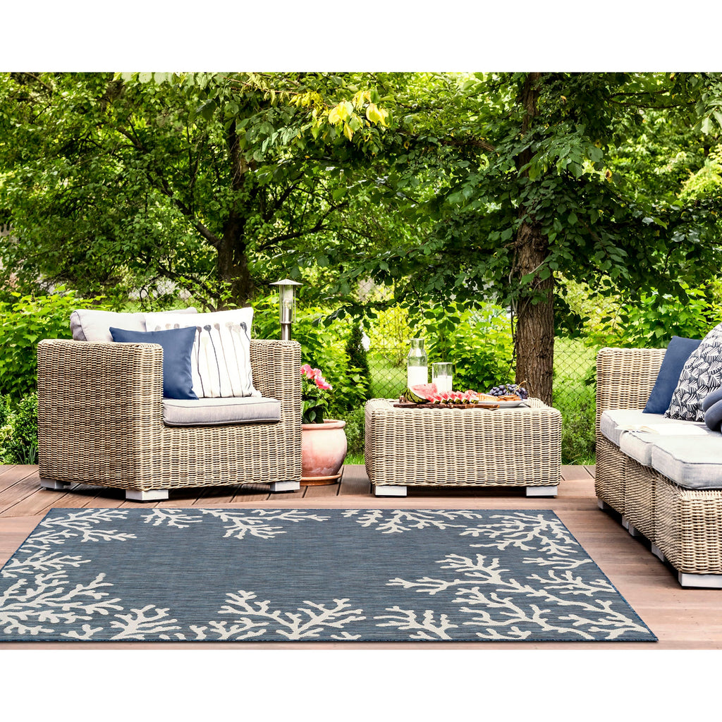 Carmel Coral Border Indoor Outdoor Area Rug