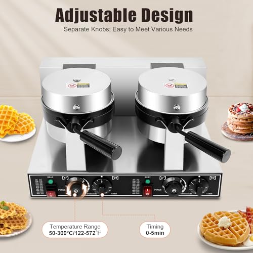 2400W Double-Head Non-Stick Belgian Waffle Maker T3963