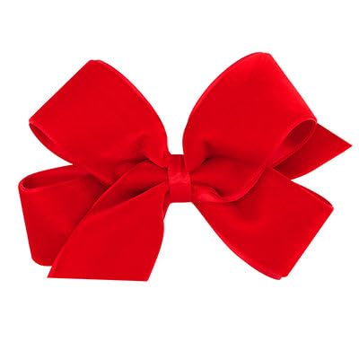 Classic Velvet Hair Bow on No-Slip Hair Clip, Satin Lining, Mini, Cardinal X30171