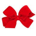 Classic Velvet Hair Bow on No-Slip Hair Clip, Satin Lining, Mini, Cardinal X30171