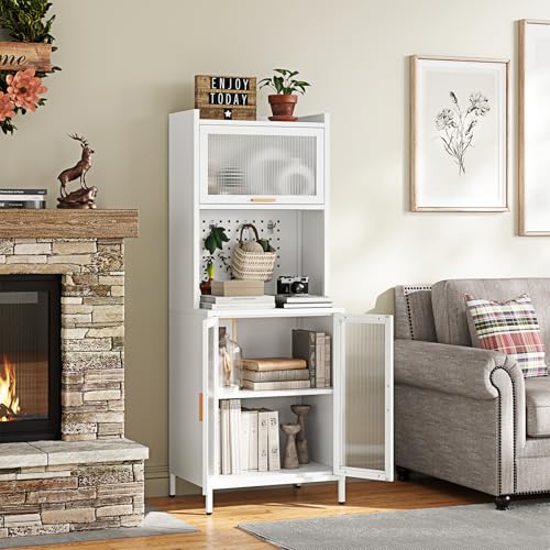 White 72.6" Tall Kitchen Pantry Cabinet with Storage X527