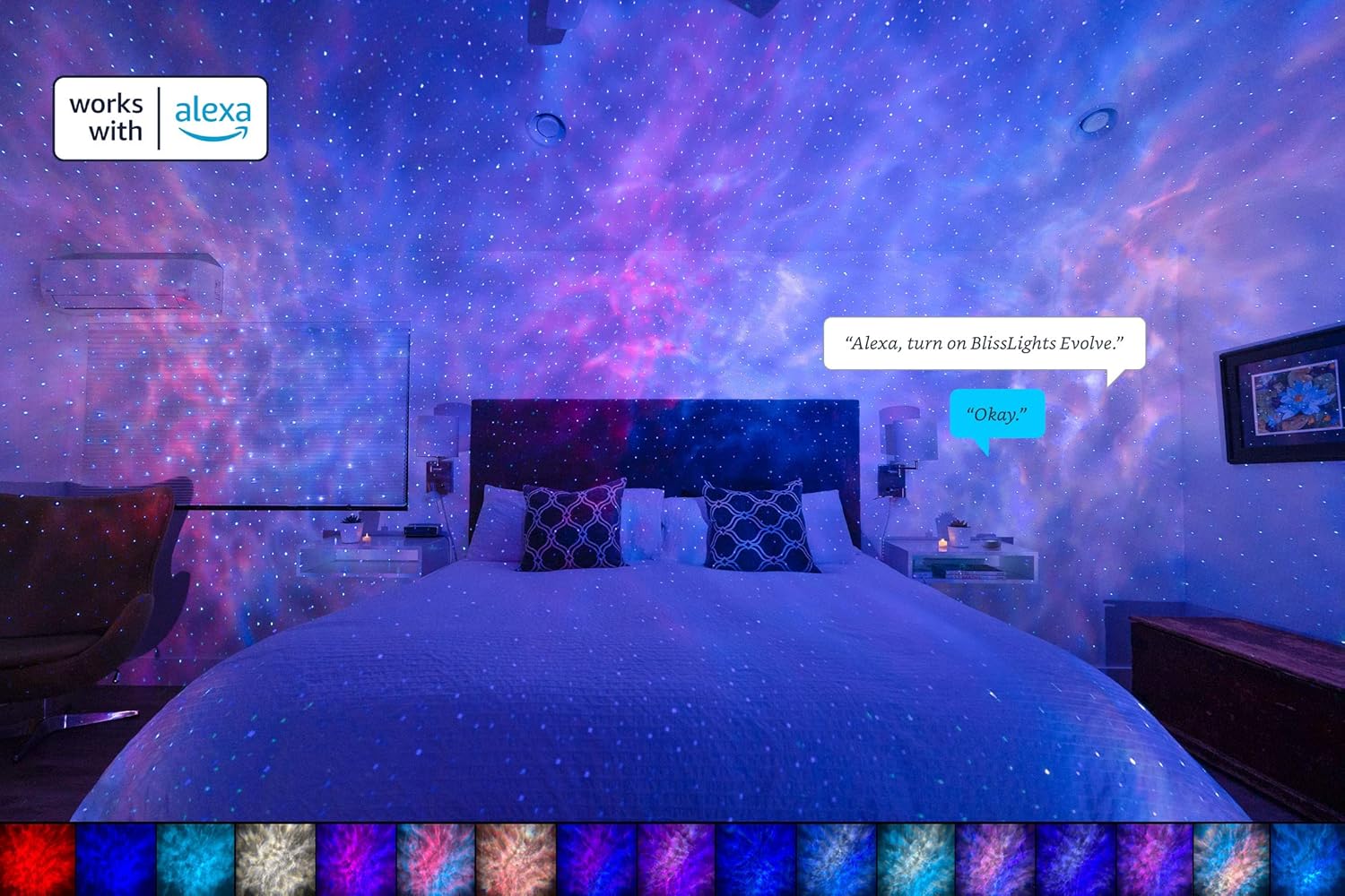Blue Stars Red USB Star Projector M1826