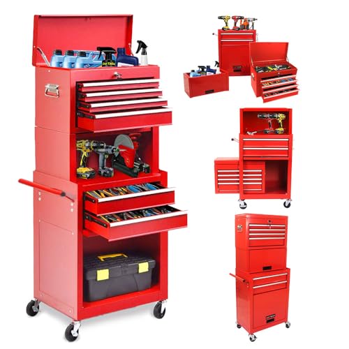 Blue 6 Drawer Rolling Tool Chest with Wheels D669716