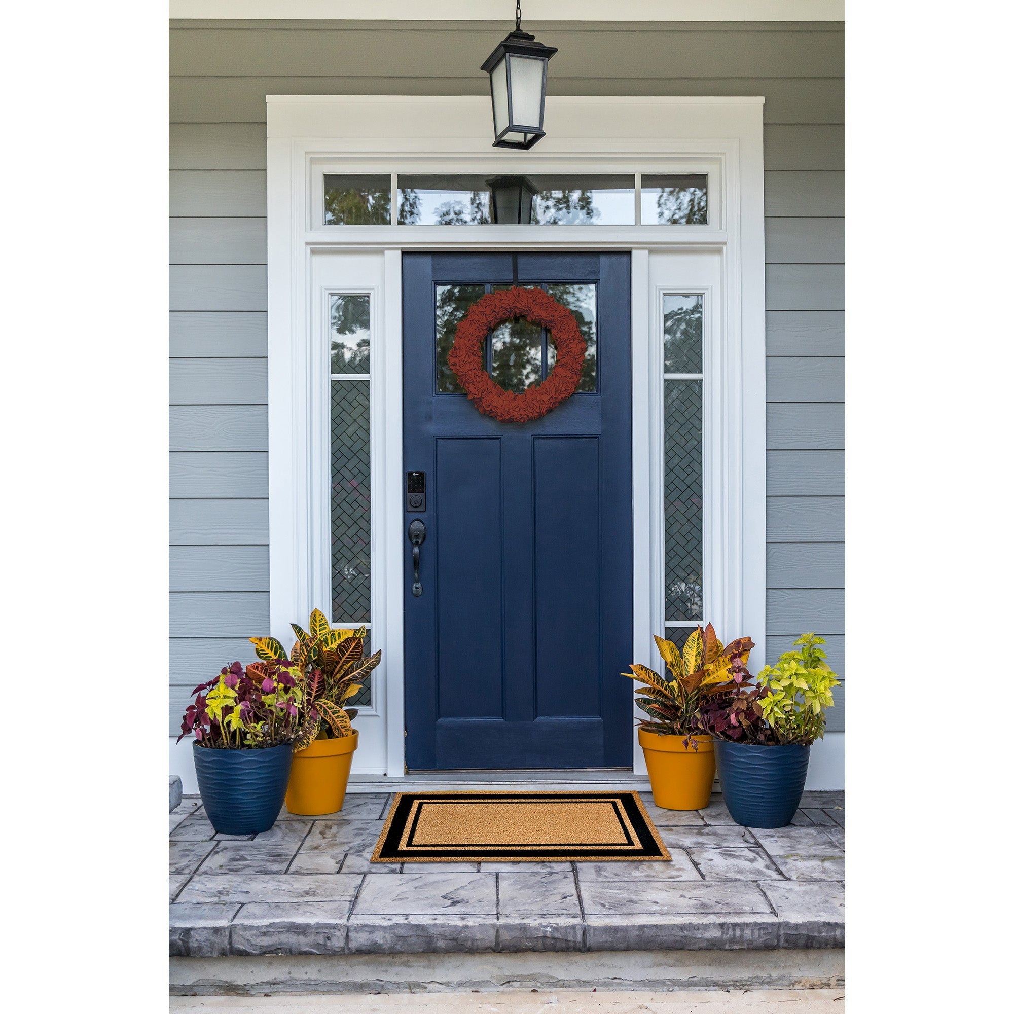 Natura Double Border Coir Doormat with Non-Slip Backing