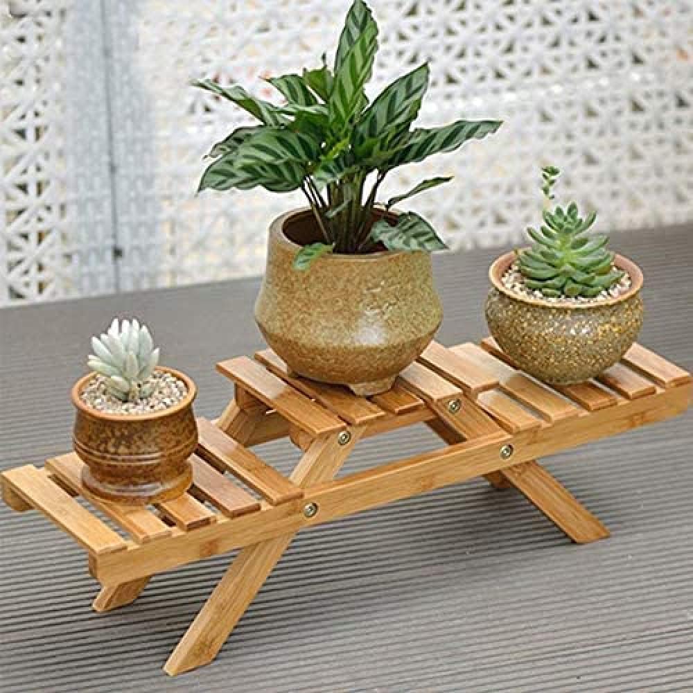 2 Tier Ladder Wood Folding Plant Stand D84652
