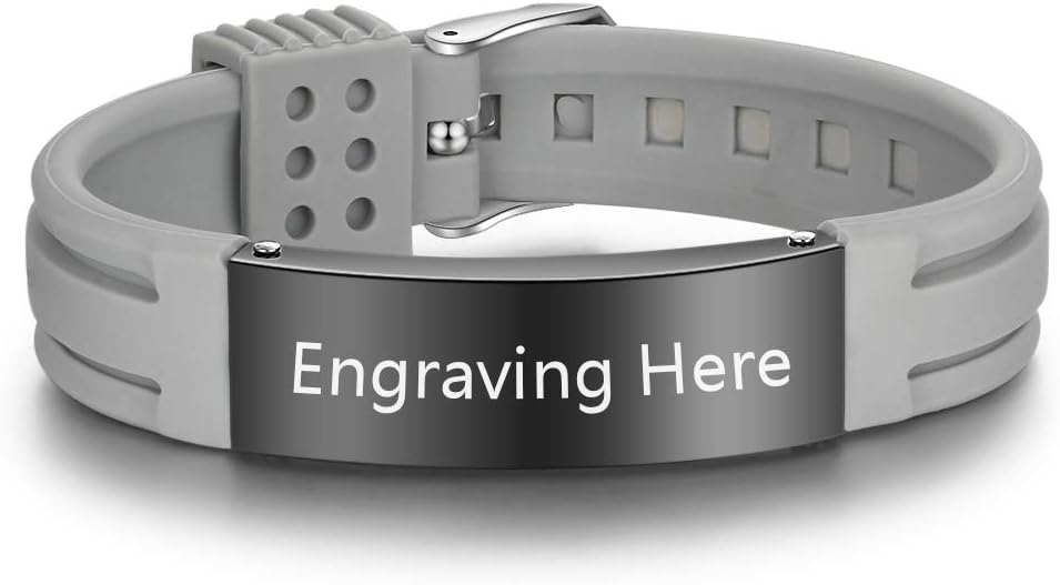 9 Inches Silicone Medical Alert Bracelets E40105