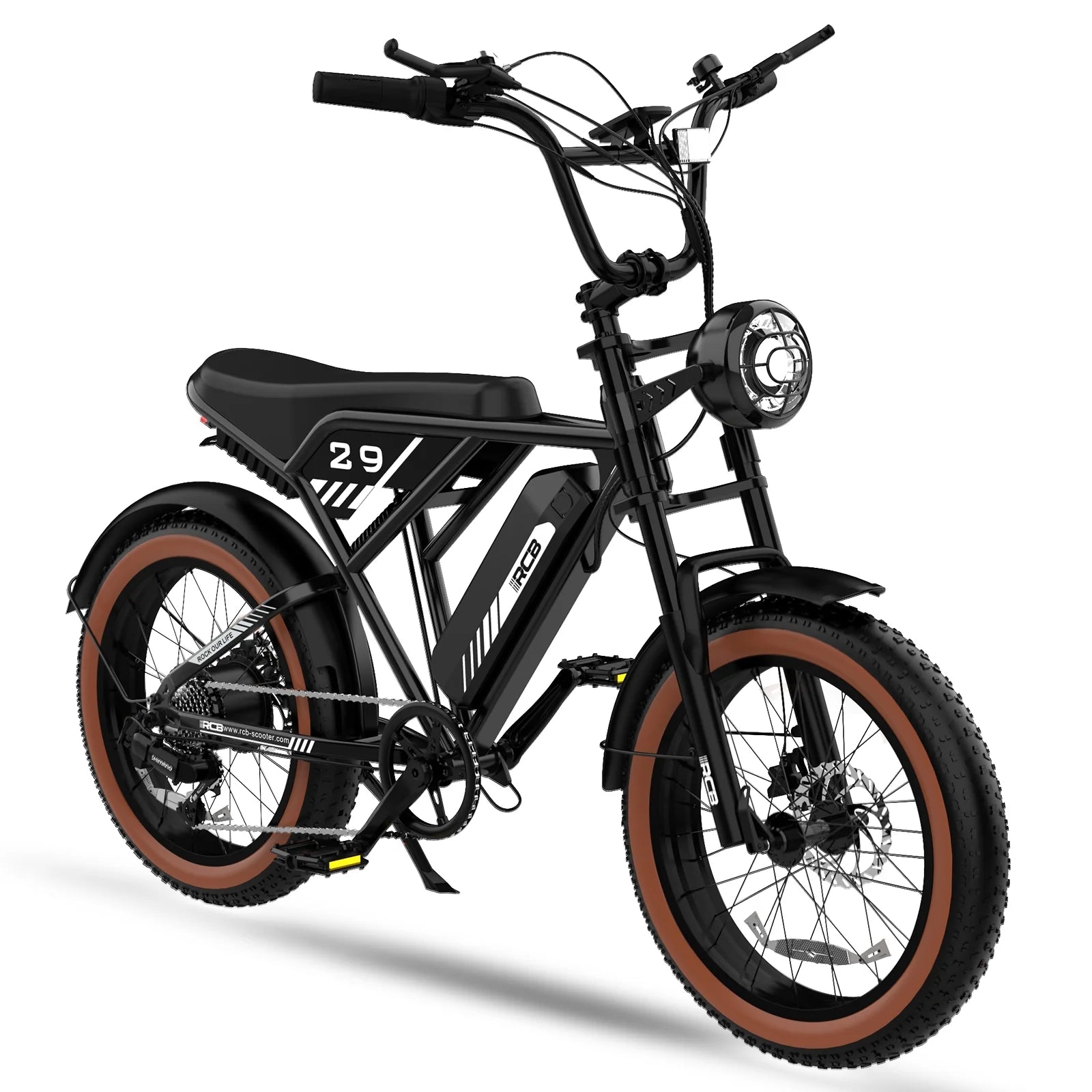 Black 20" 4.0 Fat Tire Electric Bike with 48V 15Ah Battery O791435
