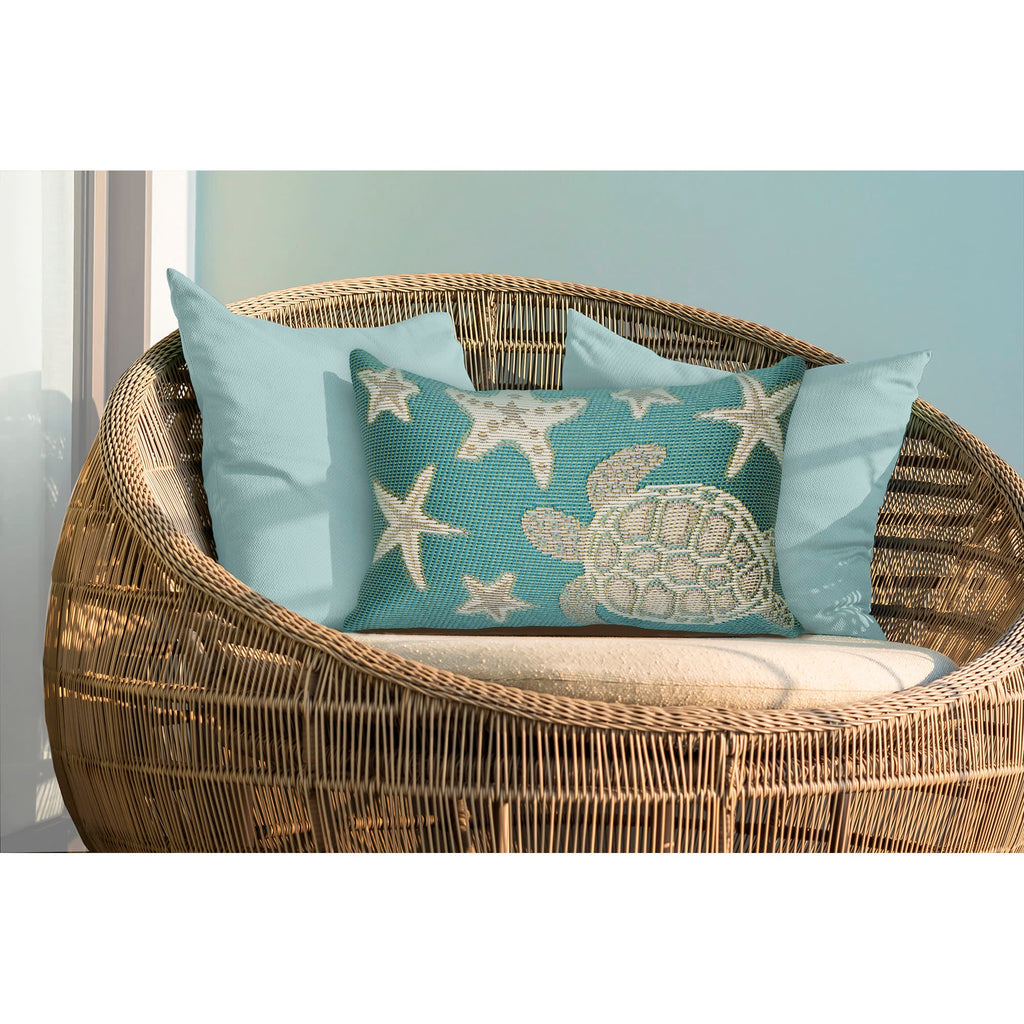 Marina Turtle And Stars Indoor Outdoor Throw Pillow