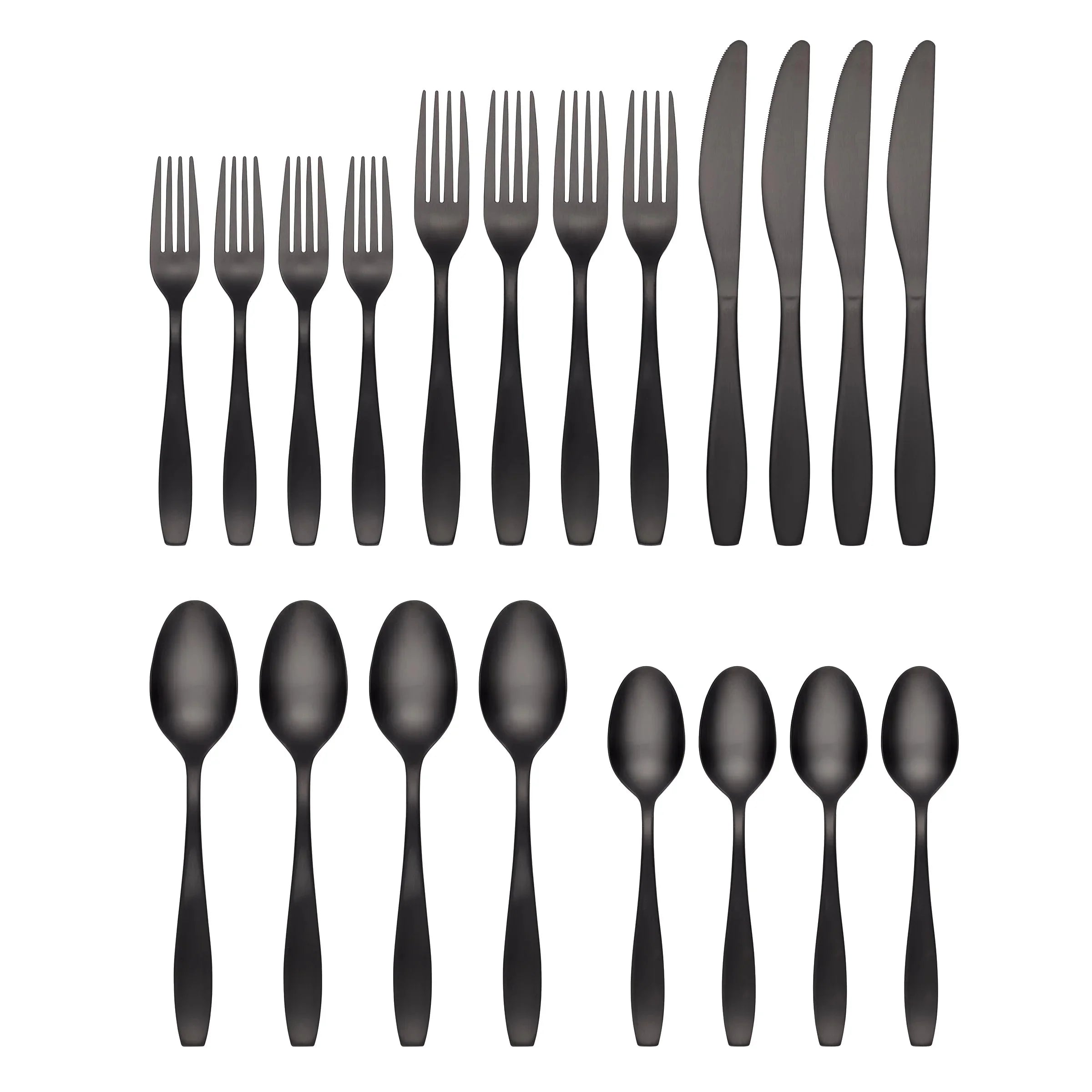 20-Piece Black Satin Flatware Set G66741