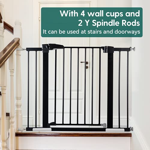 Black Metal Baby Gate, 29-43'' Wide, 30'' Tall N3353