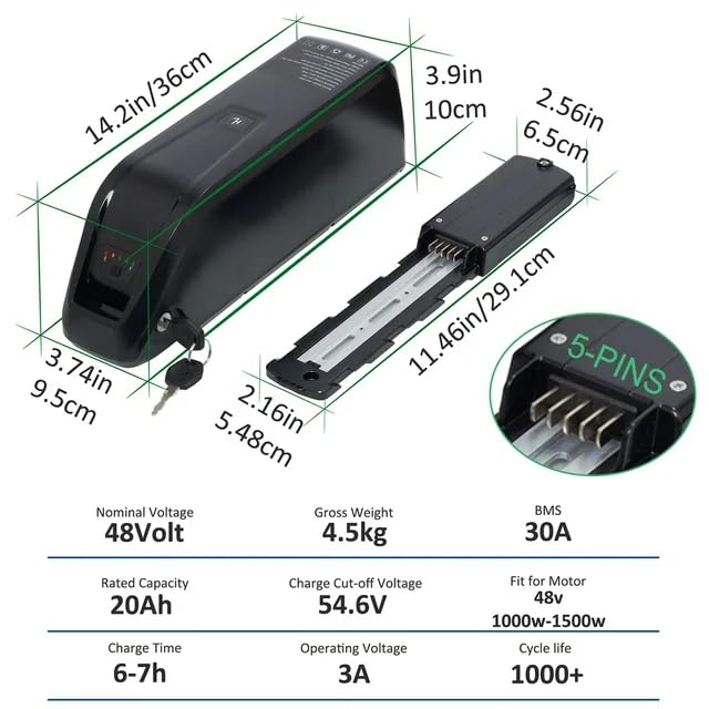 48V 10AH Lithium Electric Bike Battery with Charger I20429