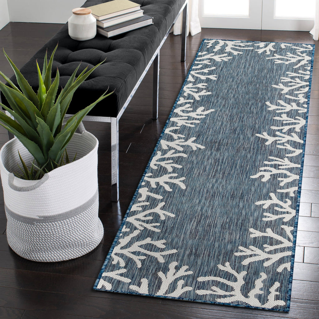 Carmel Coral Border Indoor Outdoor Area Rug