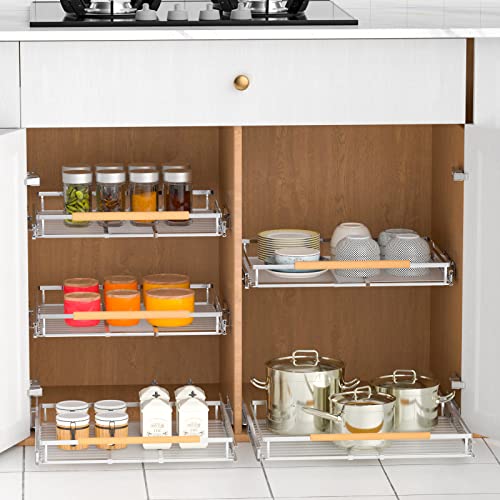 2 Pack Expandable Slide Out Drawer Cabinet Organizer S615713