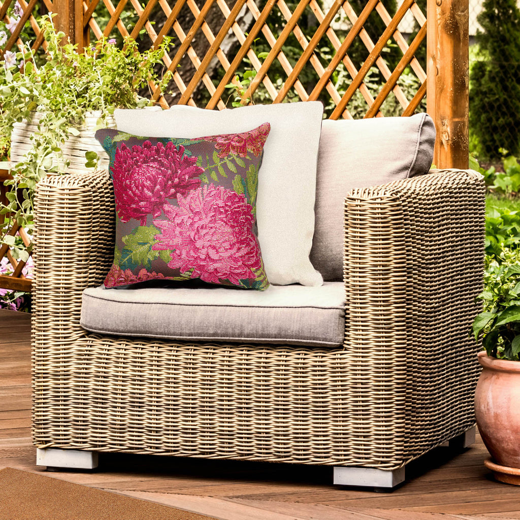 Marina Mums Indoor Outdoor Throw Pillow